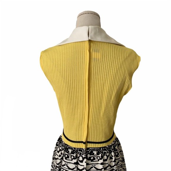 Vintage 70s Puritan Forever Young Yellow Print Mod Maxi Dress Poly Groovy Hippie - Picture 7 of 12